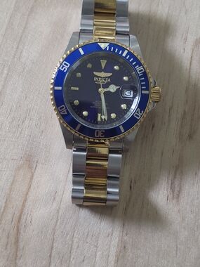 Invicta Two-Tone Blue Dial Watch – Fresh Battery!
